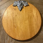 14 Wooden Cheese Board Charcuterie Aluminum Grapes Winsome Beechwood Vguc. Fixed Price $24.99.