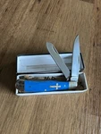 Black Hills Steel Trapper Blue Smooth Bone Handle. Fixed Price $23.95.