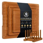 Bamboo Cutting Set, Carbonized Wood Chopping With Juice Groove &.... Fixed Price $24.68.