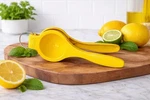 Vintage Imusa Yellow Citrus Lemon Lime Squeezer Hand Press Juicer Metal. Fixed Price $22.49.