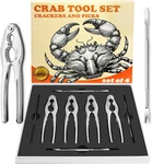 Crab Crackers And Tools, Set Of 4 Stainless Steel Lobster Picks, Leg. Fixed Price $37.99.