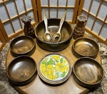 Imperial Wooden Salad Bowl Set Japan Goodwood Trivet Belaire Pepper/salt Shakers. Fixed Price $75.00.