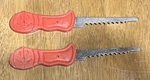 2 Vintage Halloween Pumpkin Kutter Children's Training Safety Carving Knife. Fixed Price $12.00.