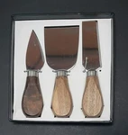 Crate & Barrel Cheese Slicers / Spreaders Stainless Steel Walnut 3 New Open Box. Fixed Price $17.75.