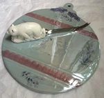 Pfaltzgraff Winter Frost Cheese Tray W/ Polar Bear Slicer Party Server. Fixed Price $9.99.