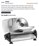 Ostba Electric Meat Slicer SL518-1 New In Box Adjustable Thickness 150W. Fixed Price $80.00.