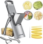 Safe Mandoline Slicer For Kitchen, 6 1 Vegetable Chopper, French Fry Cutter. Fixed Price $94.99.
