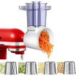 Amzchef Slicer Shredder, Attachments, 2.8IN Large Feed, 304 Stainless Steel. Fixed Price $49.60.
