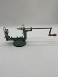 Green Norpro Hand Crank Potato Apple Corer Slicer Peeler Suction Base. Fixed Price $14.90.