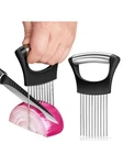 Premium Stainless Steel Onion Slicer Holder Tomato Potato Lemon Egg Cutter Tool.. Fixed Price $11.99.