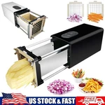 Electric French Fry Cutter Potato Vegetable Slicer Chopper W/ 1/2" & 3/8" Blades. Fixed Price $119.99.