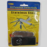 All One A-1 Tools 16 Function Swiss Knife Stainless Steel Item: 9232. Fixed Price $10.00.