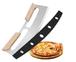 Pizza Cutter Rocker Blade With Wooden Handle, Premium 14INCH Knife. Fixed Price $7.70.