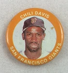 Mlb 1985 Fun Foods Photo Button Pin - San Francisco Giants Chili Davis. Fixed Price $5.95.