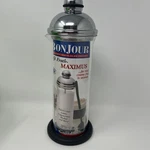 Bonjour Manual Milk Frother, Stainless Steel And Coffee Glass Carafe Monet. Fixed Price $11.99.