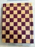 12X15 Maple And Purple-heart Checkered Cutting Board. Fixed Price $115.00.