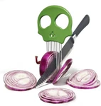Elegant Stainless Steel Onion Cutter & Egg Slicer Avocado Green Precision Tool. Fixed Price $11.55.