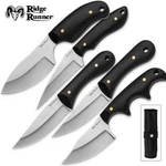 Ridge Runner 5-PIECE Black Wooden Knives Set New RR673. Fixed Price $27.95.