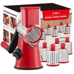 Gdl Rotary Cheese Grater, Upgraded 5-IN-1 Blades, Black Red. Fixed Price $49.11.