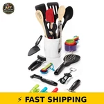 Farberware 28-PIECE Kitchen Utensil Set, Multicolor. Fixed Price $64.99.