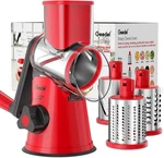Rotary Cheese Grater, Kitchen Mandoline Vegetable Slicer With 3 Interchangeable. Fixed Price $38.58.