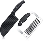Patelai 2 Pcs Crinkle Cutter Set For Potato Vegetable French Fry, Black. Fixed Price $24.84.