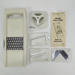 Pampered Chef Ultimate & Grate Mandoline Slicer 4 Blades Food Holder. Fixed Price $22.00.