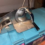Vintage, Heavy ,national Food Chrome Meat Slicer, Hand Powered.. Fixed Price $77.00.