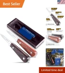 Elegant Oyster Shucking Knife Duo With Non-slip Handles Gift-ready Box Set. Fixed Price $104.99.
