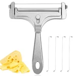 Lasuroa Cheese Cutter, Stainless Steel Slicer With 4PCS 4.7", Silver. Fixed Price $13.99.