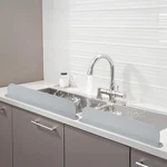 Aizoe 19.29 Inch Kitchen Sink Splash Guard Silicone Baffle Bac. Fixed Price $67.80.