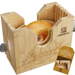 Piklohas 2025 Upgrade Bagel Slicer, Bamboo Large, Natural Color. Fixed Price $42.99.