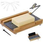 Bamboo & Marble Cheese Slicer W/ 4 Wires Heavy Duty Butter Cutter Board Stand. Fixed Price $24.94.