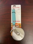Kitchenaid Stainless Steel Blade Pizza Wheel Cutter W/ Finger Guard Aqua Sky. Fixed Price $19.95.