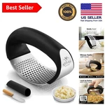 Ergonomic Garlic Press Rocker Set - Dishwasher Safe Convenience For Home Chefs. Fixed Price $18.95.