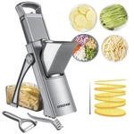 Safe Mandoline Slicer For Kitchen, 6 1 Vegetable Chopper, French Fry Cutter. Fixed Price $80.96.