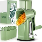 Susteas Rotary Cheese Grater With Handle 5 Blade Vegetable Shredder Suction Base. Fixed Price $57.99.