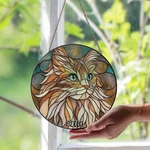 Personalized Maine Coon Stained Glass Suncatcher, Memorial Gift. Fixed Price $22.79.