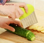 2PCS Crinkle Veggie Potato Chip Cutter With Wavy Blade French Fry Kitchen Tool. Fixed Price $8.30.