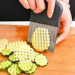 Potato Crinkle Cutter Dough Wavy Slicer Steel Kitchen Vegetable Chip Blade Knife. Fixed Price $8.22.