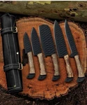 Leona Craft Chef Kitchen Knives 5-SET Handmade High Carbon Steel Blade. Fixed Price $50.30.