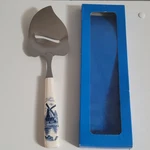 Dutch Delft Cheese Slicer Holland Windmill Blue White Handle Stainless Nib. Fixed Price $12.99.