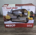 Nesco Stainless Steel 7.5 Food Slicer Adjustable Thickness Silver FS-200 Obn. Fixed Price $89.95.