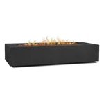 Real Flame Aegean 70" Stainless Steel Rectangle Propane Fire Table Black. Fixed Price $2391.30.