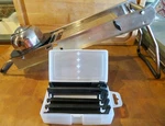 Original Chef's Stainless Steel 18/10 Mandoline Slicer Set With Five Blades. Fixed Price $39.00.