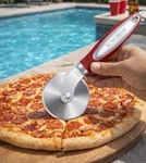 Stainless Steel Pizza Cutter Wheel Non Slip Handle Sharp Dough Slicer, New. Fixed Price $8.94.