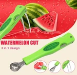 Jayvar Watermelon Cutter Slicer, 3 In 1 Baller Scoop Set. Fixed Price $10.99.