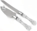 Adorox Elegant Cake Knife Server Set Stainless Steel With Crystal Handle - P. Fixed Price $10.00.