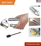 Joy 18/10 Stainless Steel Garlic Press With Brush. Fixed Price $37.99.