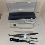 Toastmaster Electric Carving Knife Serrated Slicer Meat Fork 6116S Corded Great. Fixed Price $14.99.